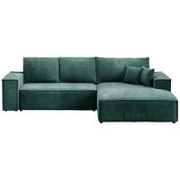 ECKSOFA Pablo mit Schlaffunktion Grün Cord - Grün, Textil (294/185cm) - Bromarkt