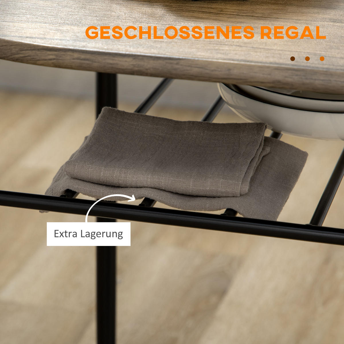 ESSGRUPPE, MDF, Metall, Schwarz - Schwarz, Kunststoff (53/74.5/80cm) - HOMCOM