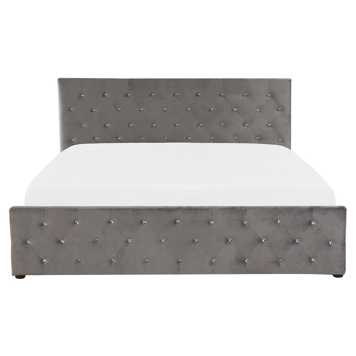 POLSTERBETT 160/200cm Grau Amiens - Grau, Textil (160/200cm) - Beliani
