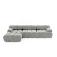 MODULARES Ecksofa MOMENTUM L, Links, Breite 282 cm, strukturierter Stoff, Grau - Chromfarben/Grau, Holz/Textil (282/155cm) - Muffo