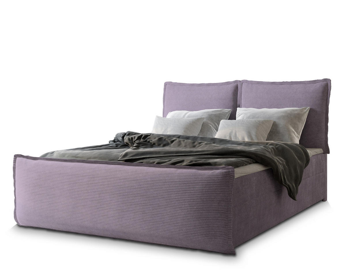 BOXBETT MONTA 160x200 cm mit Matratze und Topper - Rosa - Rosa, Holz (160/200cm) - MASSENO