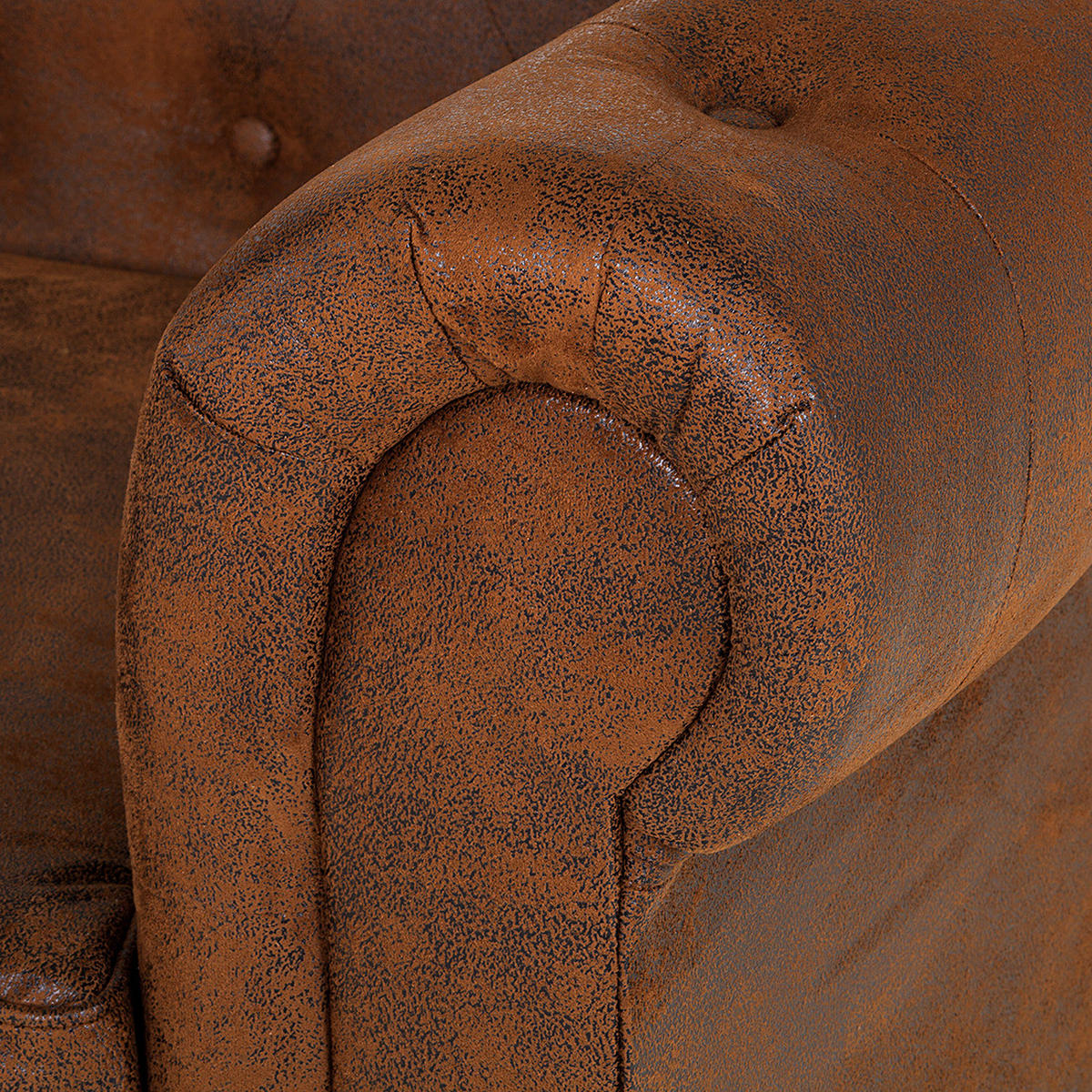 2-SITZER SOFA - Antiklederlook, Braun - Braun, Textil (180/74/94cm) - home24