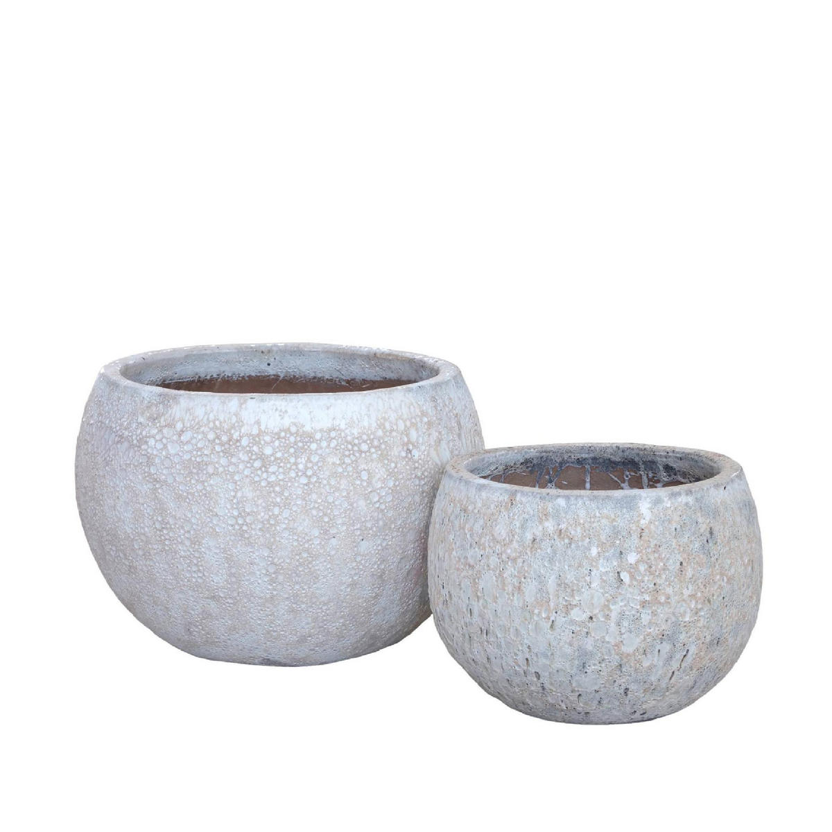 TOPF Caedyn Weiß 75/75/52cm 2er-Set - Weiß, Keramik (52cm) - PTMD Collection