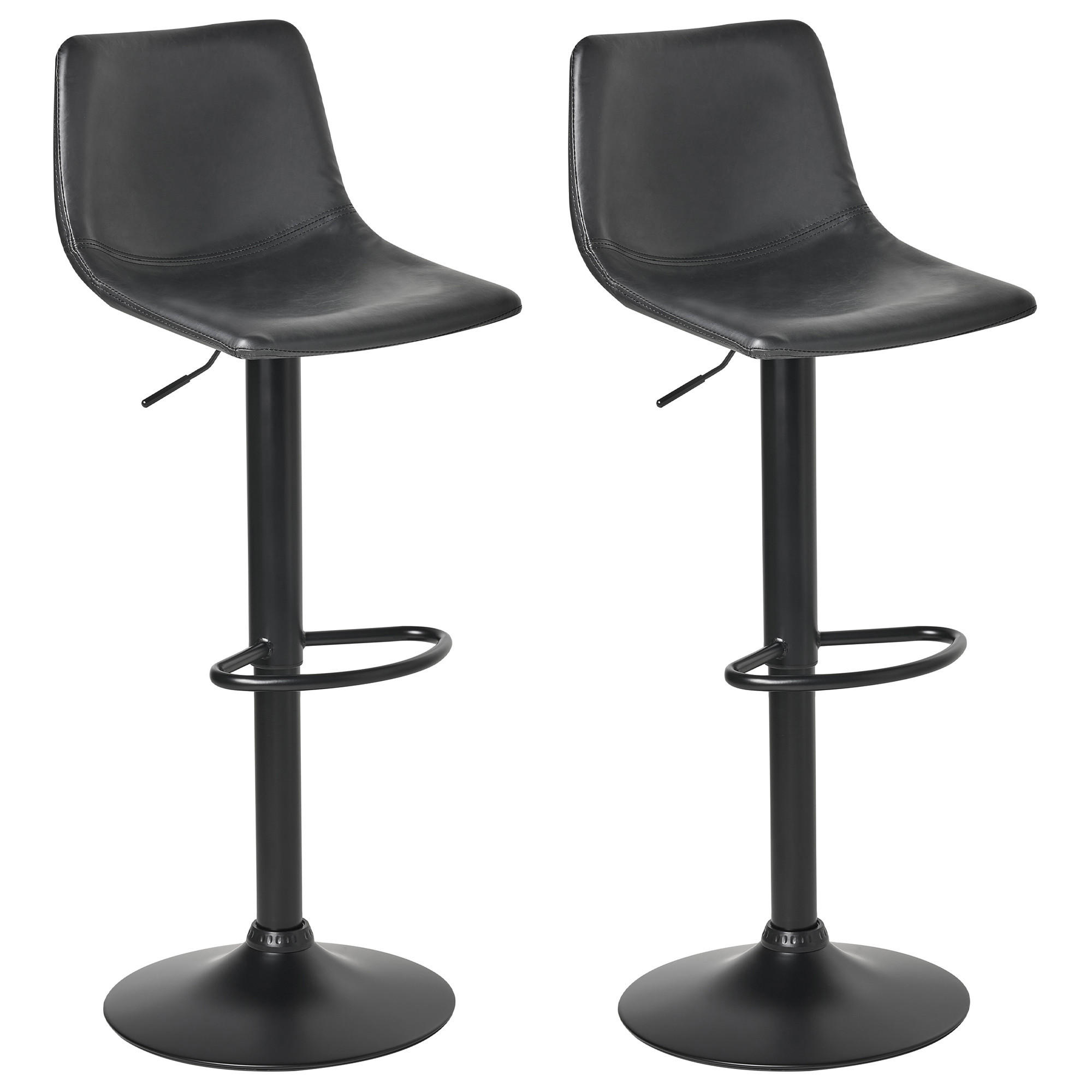 BARHOCKERN 2er-Set Schwarz Lebrija - Schwarz, Kunststoff (39/98/44cm) - Beliani