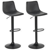 BARHOCKERN 2er-Set Schwarz Lebrija - Schwarz, Kunststoff (39/98/44cm) - Beliani