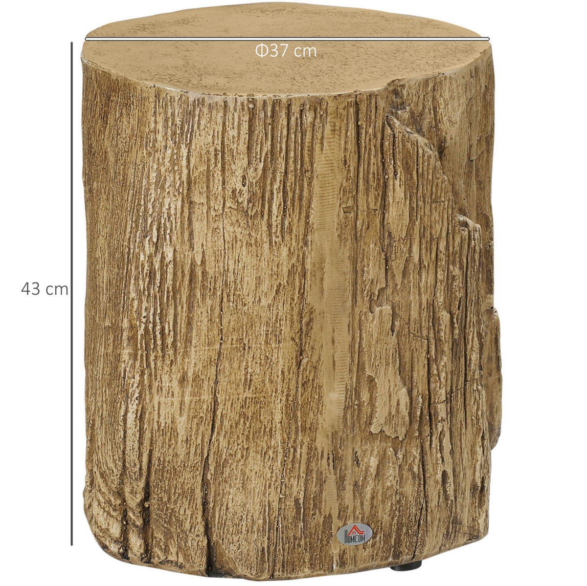 ODKLÁDACÍ stolek, Ø37/43 cm, beton v dekoru přírodního dřeva - přírodní, kámen (37/37/43cm) - BEAOK