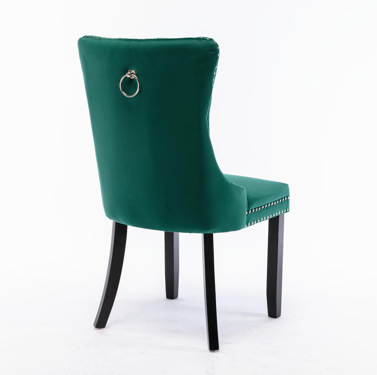 STUHL 2er-Set mit hoher Rückenlehne Samt Green - Grün, Metall (50/95/65cm) - Meubliv