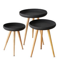 LOFT-KAFFEETISCHE mit schwarzer Platte Masdour Schwarz - Schwarz, Holz (51/51/60cm) - Boltze Home