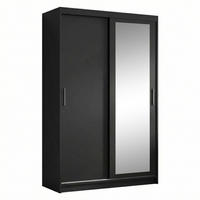 SCHWEBETÜRENSCHRANK Hela 100/205/60 2-türig schwarz mit Schubladen - Schwarz, Holzwerkstoff (100/205/60cm) - Beautysofa