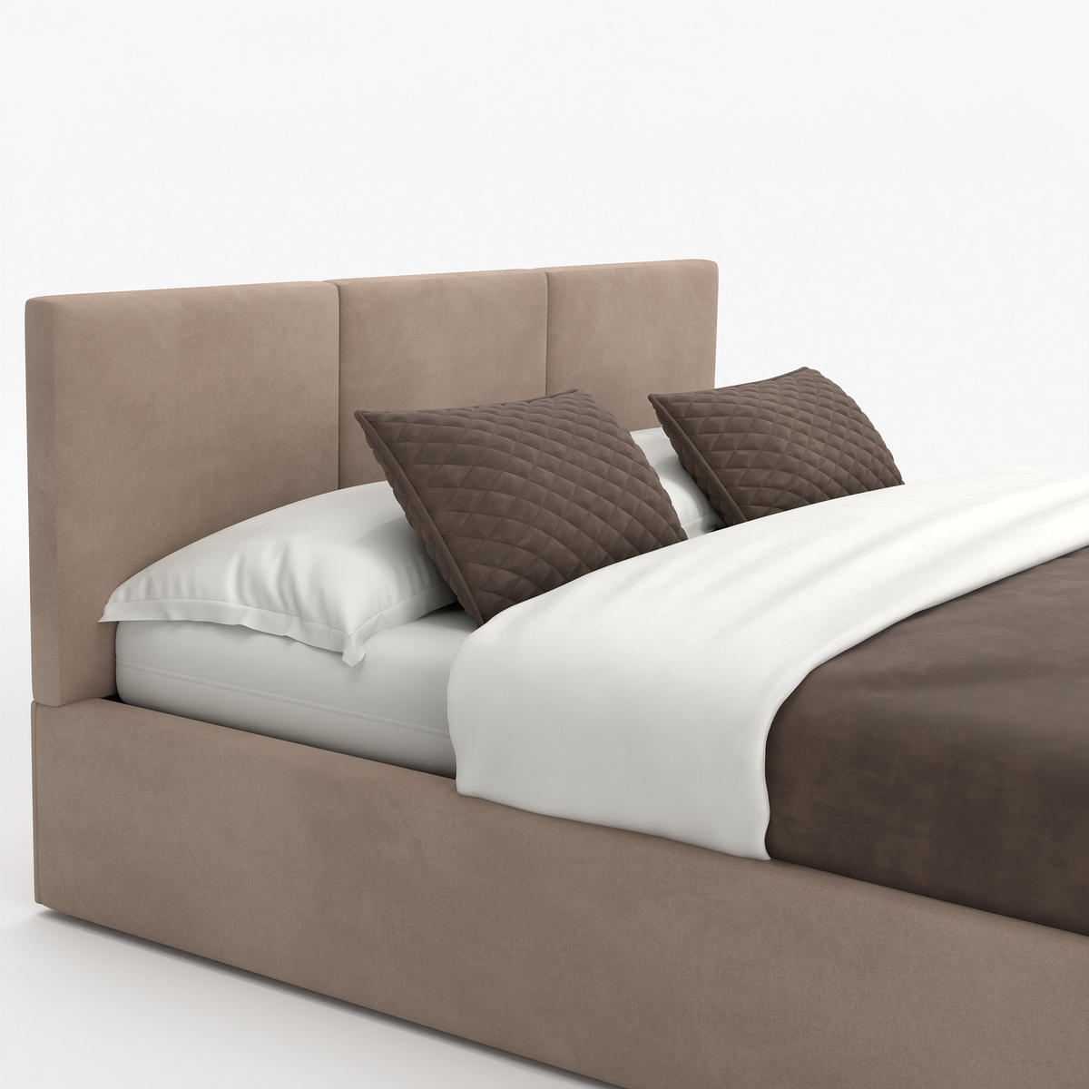 POLSTERBETT mit Stauraum Beige 180x200cm Kopfteil 88cm - Beige, Holzwerkstoff/Textil (180/200cm) - Muralo
