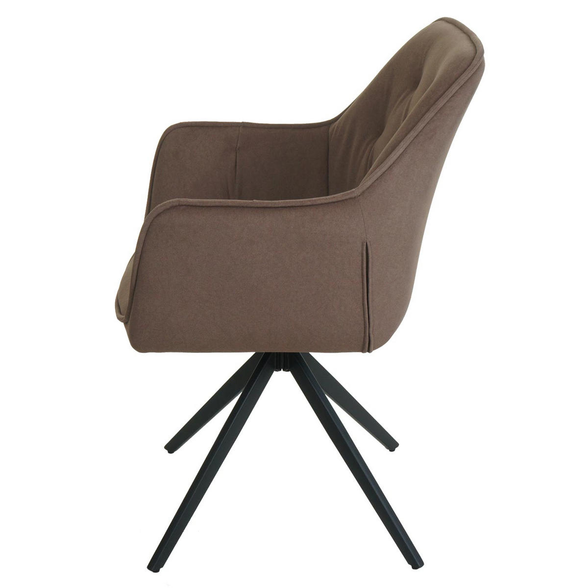 ESSZIMMERSTUHL 6er-Set 87x55x60cm Sitzhöhe 48cm Metall Stoff/Textil Braun - Braun, Textil (55/87/60cm) - CHEFGASTRO
