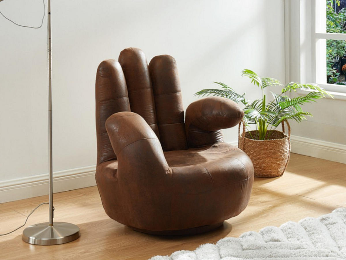 SESSEL mit gerader Rückenlehne - 1 -Sitzer - Polyester - braun - CATCHY - Braun, Textil (82/89/78cm) - Vente-Unique