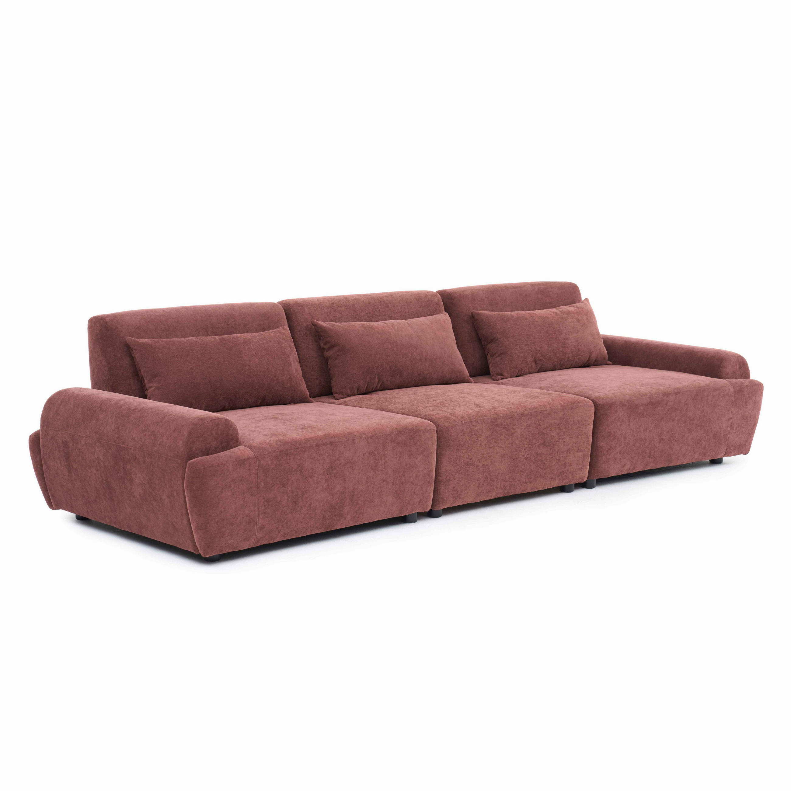 SOFA 3-Sitzer, Rot - Rot, Textil (303/82/109cm) - Oviala