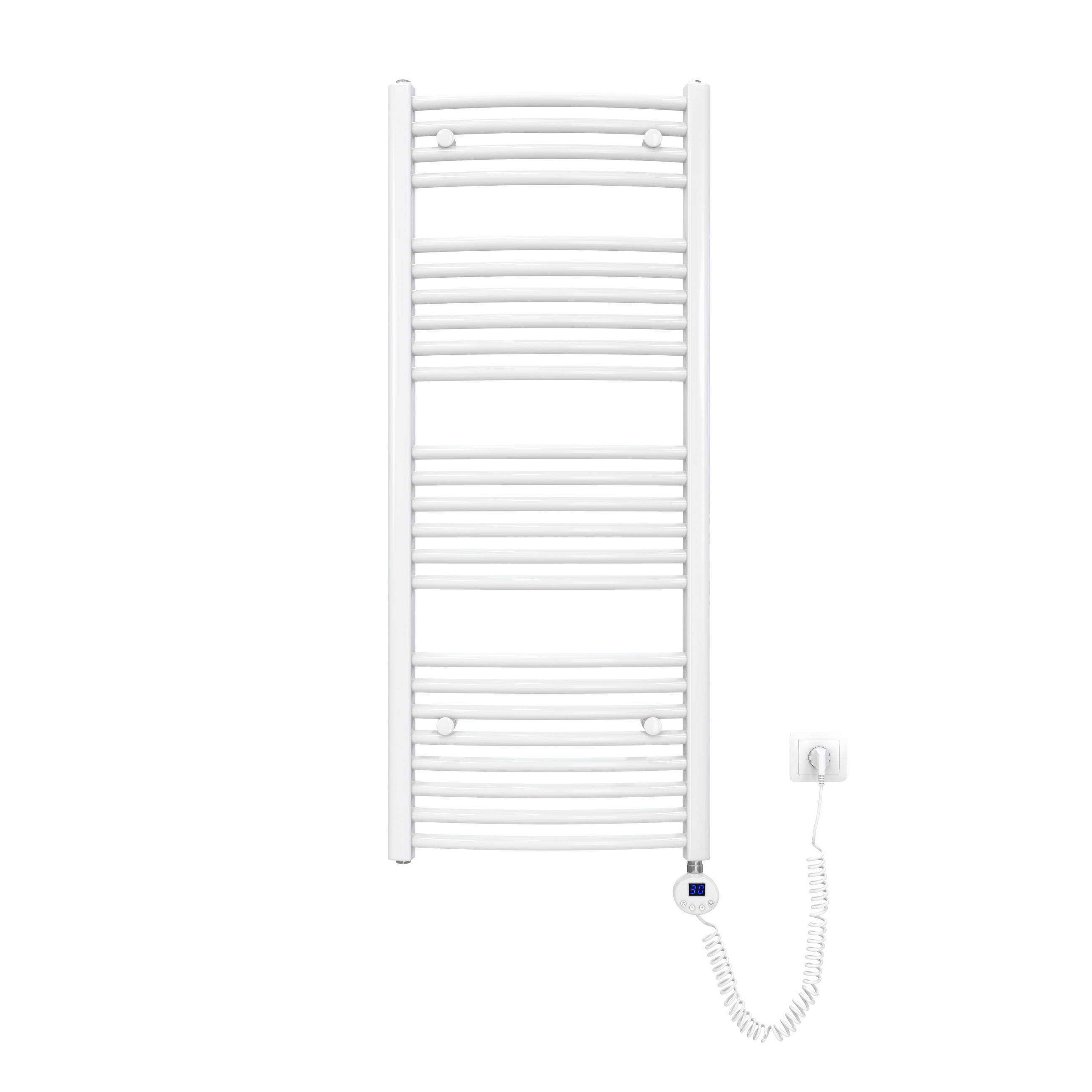 EMKE RADIÁTOR Towel Elektrický Zakřivený Bílý 120/50 cm