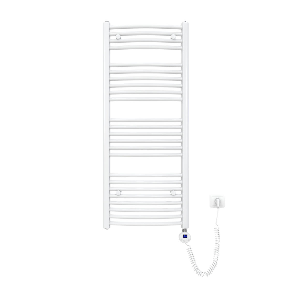 HANDTUCHHEIZKÖRPER elektrisch gebogen Weiß 120/50/5,6 cm - Weiß, Metall (50/120/5.6cm) - EMKE