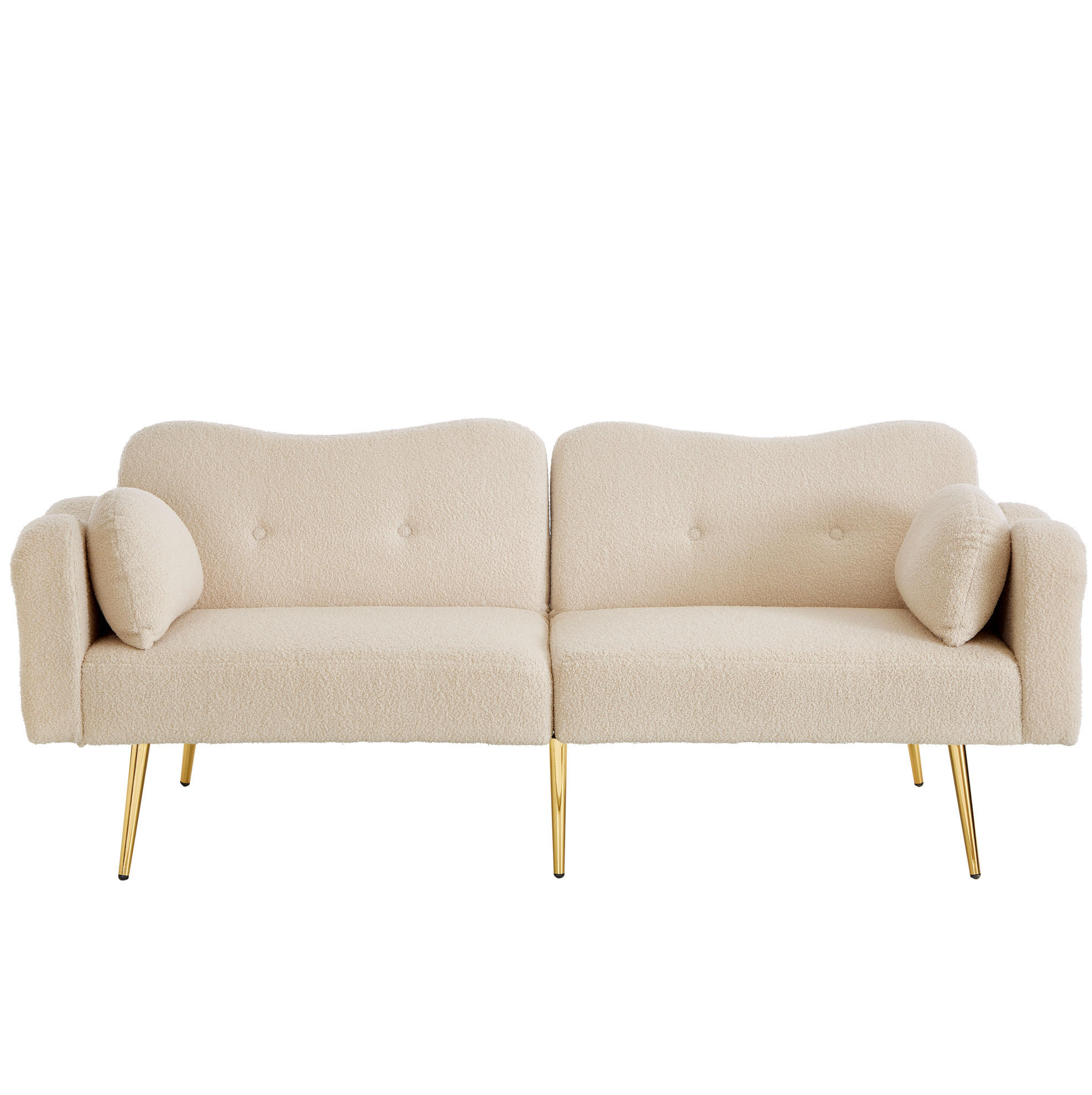 SOFABETT Zweisitzer Wollmisch-Bezug mit verstellbarer Rückenlehne Beige 175/79/82 cm - Beige, Textil (79/82/175cm) - Redom