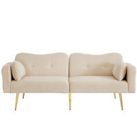 SOFABETT Zweisitzer Wollmisch-Bezug mit verstellbarer Rückenlehne Beige 175/79/82 cm - Beige, Textil (79/82/175cm) - Redom