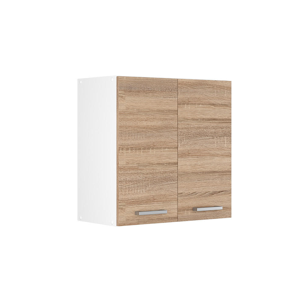 HÄNGESCHRANK R-Line Sonoma 60 cm - Weiß/Sonoma Eiche, Holzwerkstoff (60/60/31cm) - Vicco