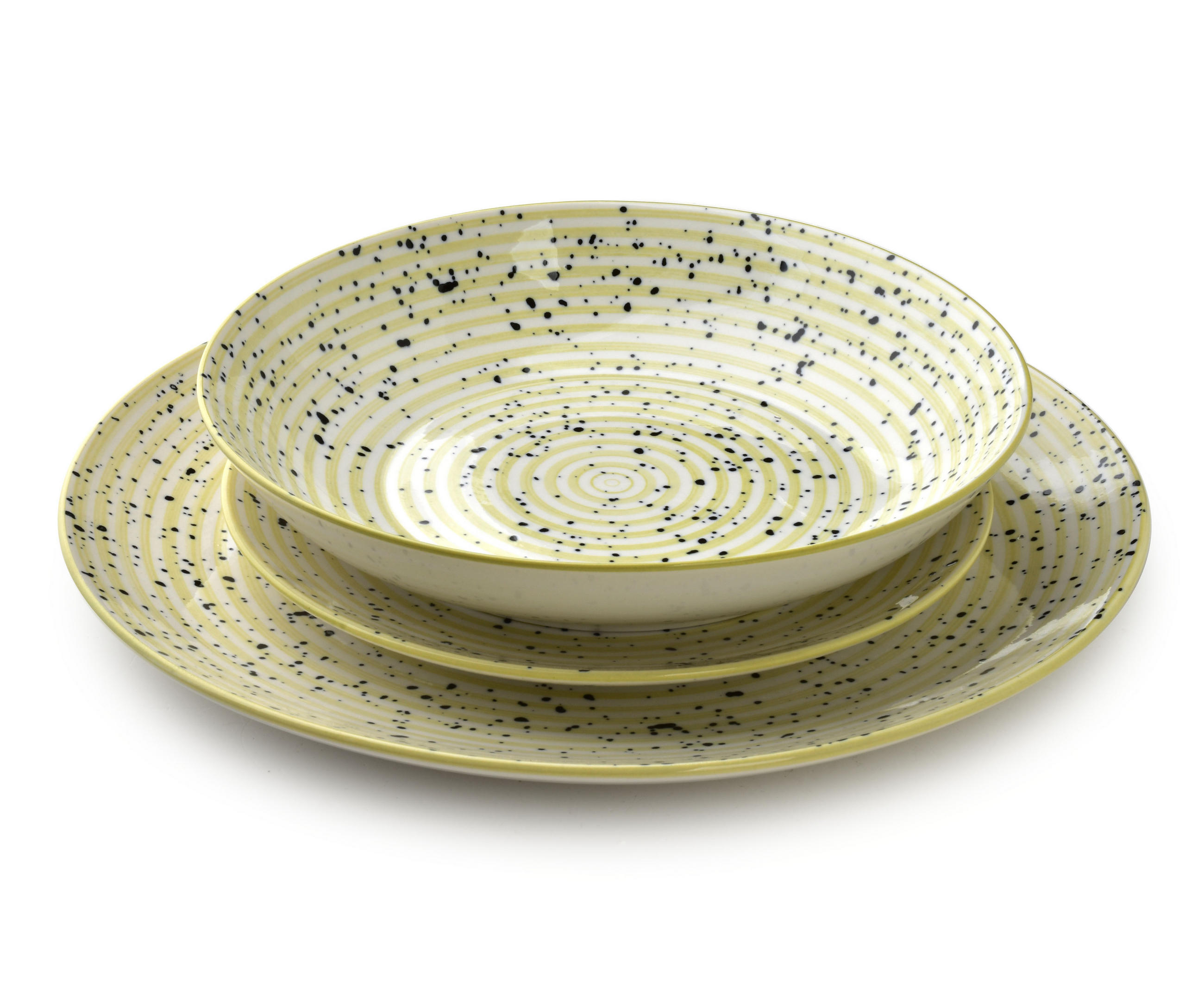 GESCHIRR-SET Stripes beige 18-tlg 27/19/20cm Porzellan - Beige, Keramik (19/20/27cm) - Mondex