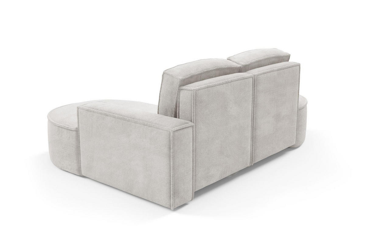 ECKSOFA Flow Weiß, mit Kissen in Curio Stoff, rechte seite - Weiß, Holzwerkstoff/Textil (210/157cm) - Bettso