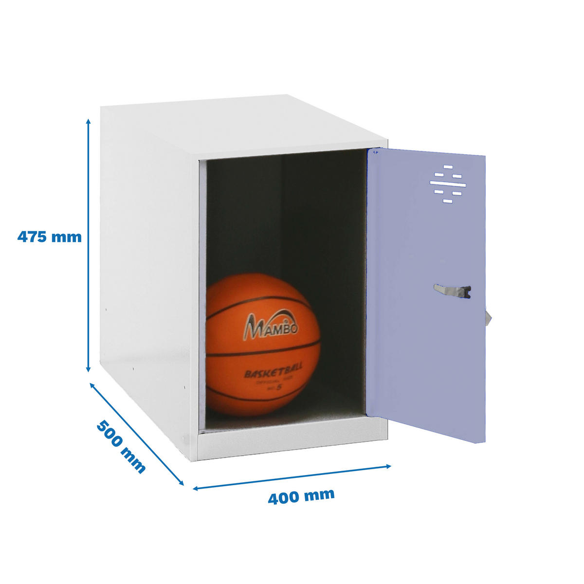 SCHLIESSFACHWÜRFEL Amego HxBxT 47,5x40x50 cm Ohne Standfüße Grau-Weiß Spind - Grau, Metall (40/47.5/50cm) - PROREGAL