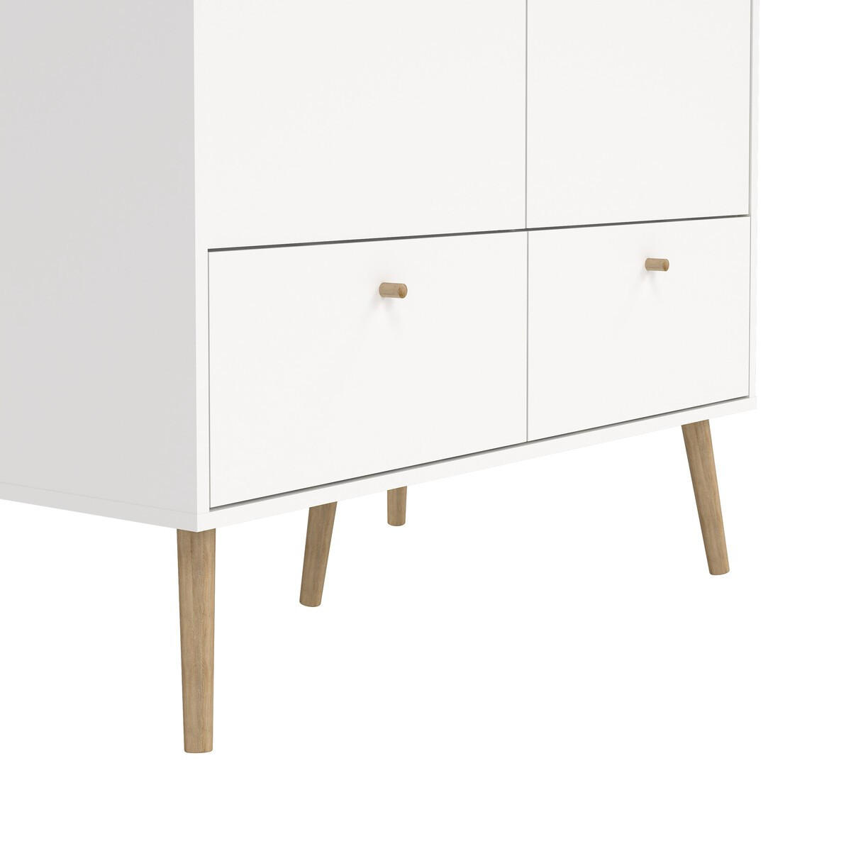 KLEIDERSCHRANK, Bodo, Weiß, Holzwerkstoff, 99 x 59 x 201 cm - Weiß, Holzwerkstoff (58.1/200.1/98.7cm) - Calicosy