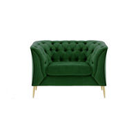 SESSEL Chesterfield Modern-Velluto 10 - Grün, Holz/Textil (106/74/80cm)