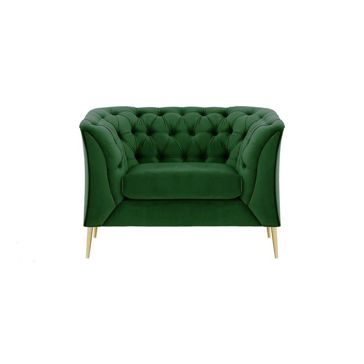 SESSEL Chesterfield Modern-Velluto 10 - Grün, Holz/Textil (106/74/80cm)