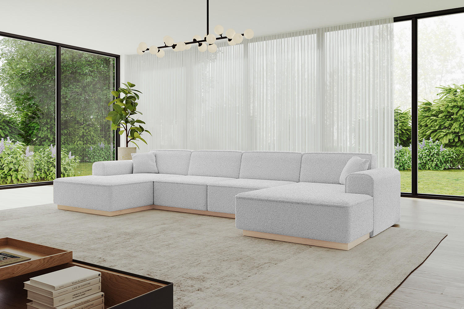 Thumbnail - Altdecor Wohnlandschaft, Hellgrau, Textil, 6-Sitzer, 386x80x165 cm, Wohnzimmer, Sofas & Couches, Wohnlandschaften, Wohnl...