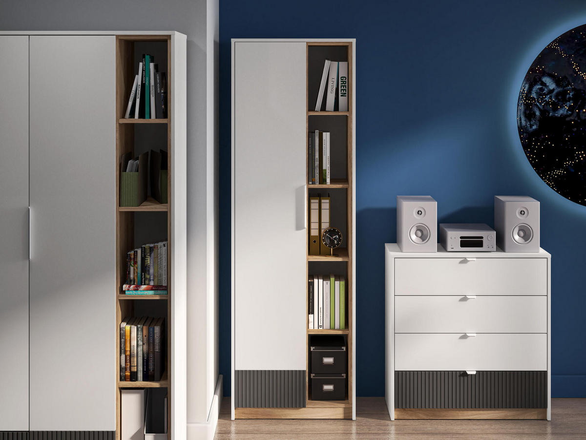 KLEIDERSCHRANK TORINO Weiß 64x40x196 cm - Weiß, Holzwerkstoff (64/196/40cm) - FURNLUX