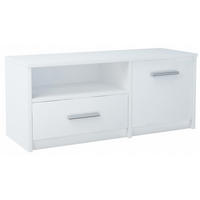 FERNSEHKOMMODE BODO 1D1S Weiß 98/35/42 cm - Weiß, Holzwerkstoff (98/42/35cm) - Matkam Möbel
