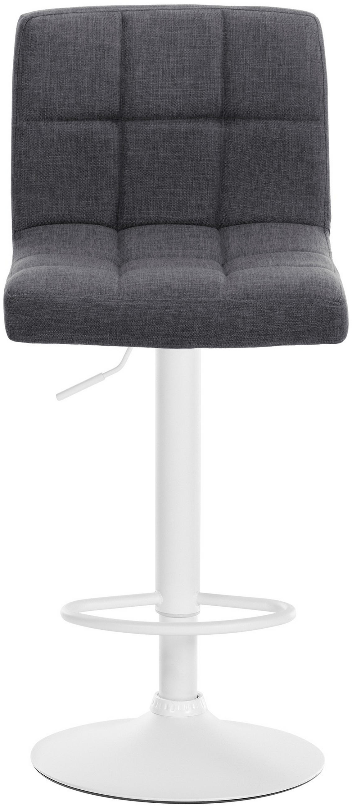 BARHOCKER 2er-Set MADRID Hellgrau Stoff Weiß - Hellgrau, Textil/Metall (46/94/47cm) - DELUKE