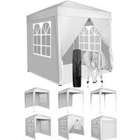 FALTPAVILLON 2 x 2 m Weiß mit 4 Seitenteilen UV-Schutz 50+ - Weiß, Textil (200/255/200cm)