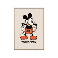 POSTER mit Rahmen Disney - Disney - Mickey Mouse Vintage No. 02 - Eichefarben/Beige, Holz/Papier (30/40cm) - Poster&Frame