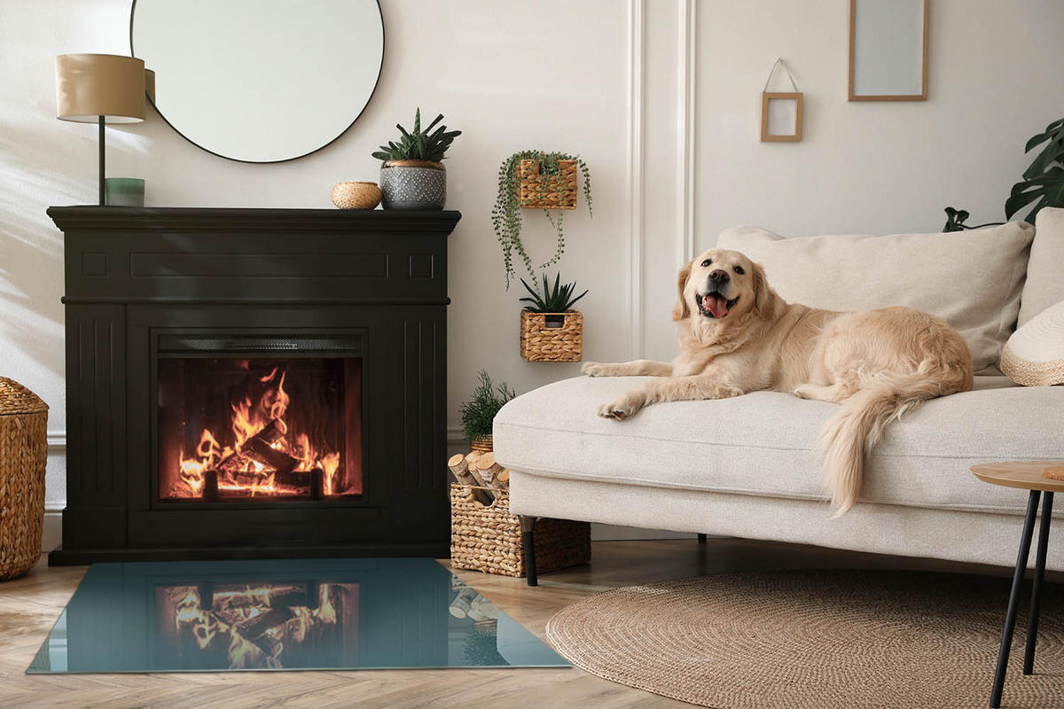 GLASPLATTE für Kamin 100x70 cm Türkis - Türkis, Glas (100/70/0.4cm) - ArtPrintCave