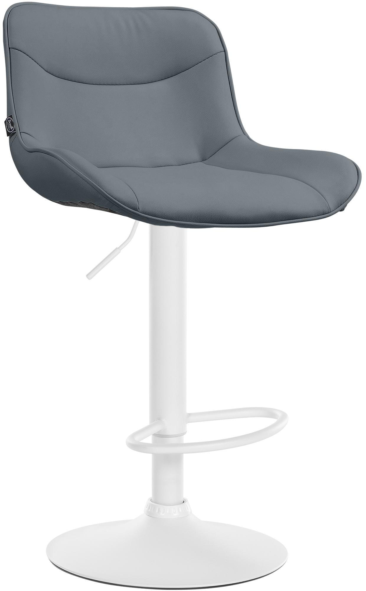 BARHOCKER Lederlook grau - Weiß/Grau, Textil/Metall (49/85/51cm) - CLP