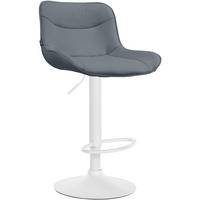 BARHOCKER Lederlook grau - Weiß/Grau, Textil/Metall (49/85/51cm) - CLP