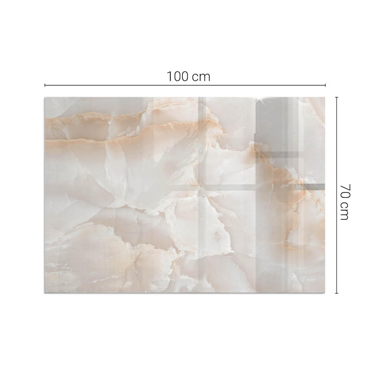 GLASPLATTE für Kamin 100x70 cm Beige - Beige, Glas (100/70/0.4cm) - ArtPrintCave