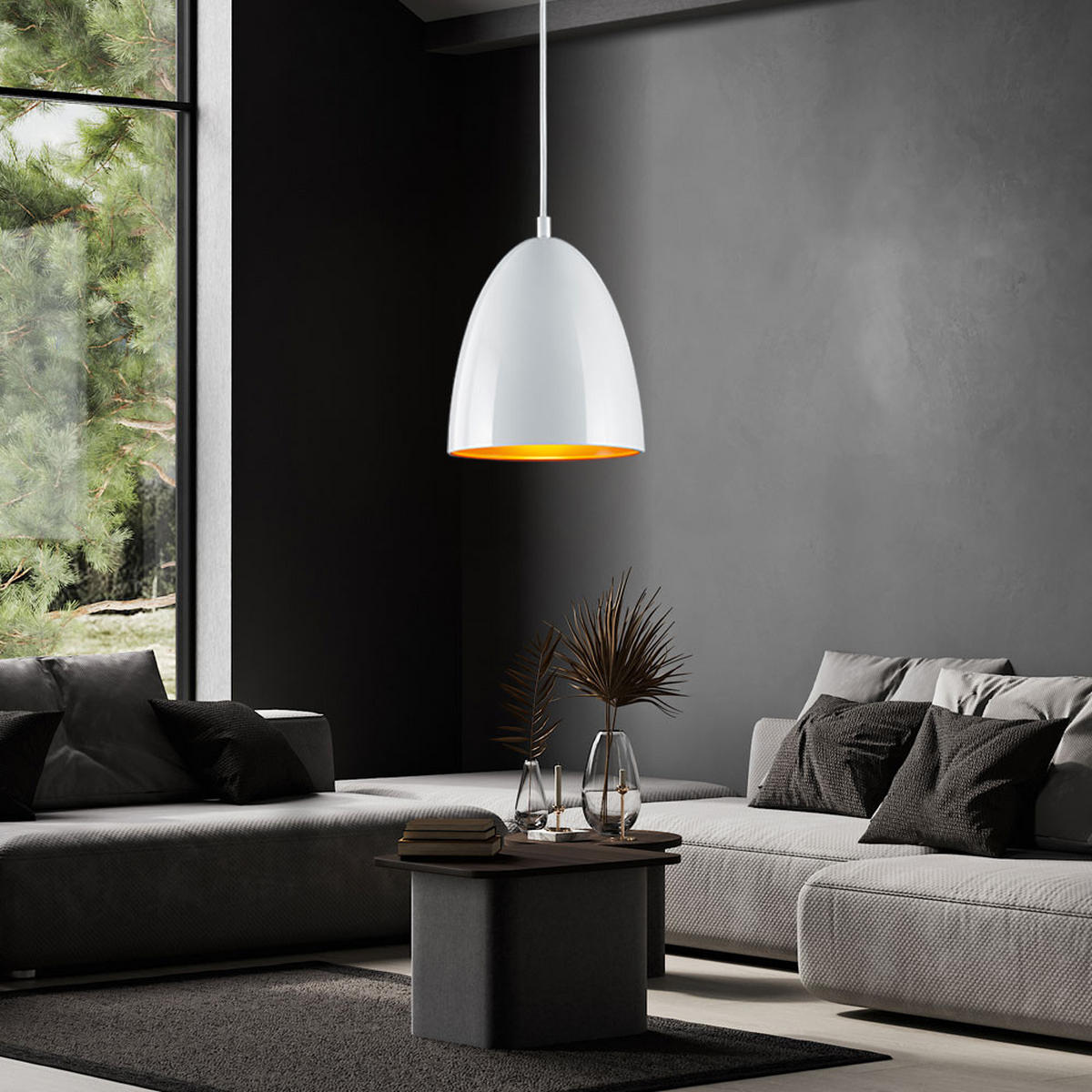 LED HÄNGELEUCHTE Metall Weiß Orange - Weiß, Metall (19/19/130cm)