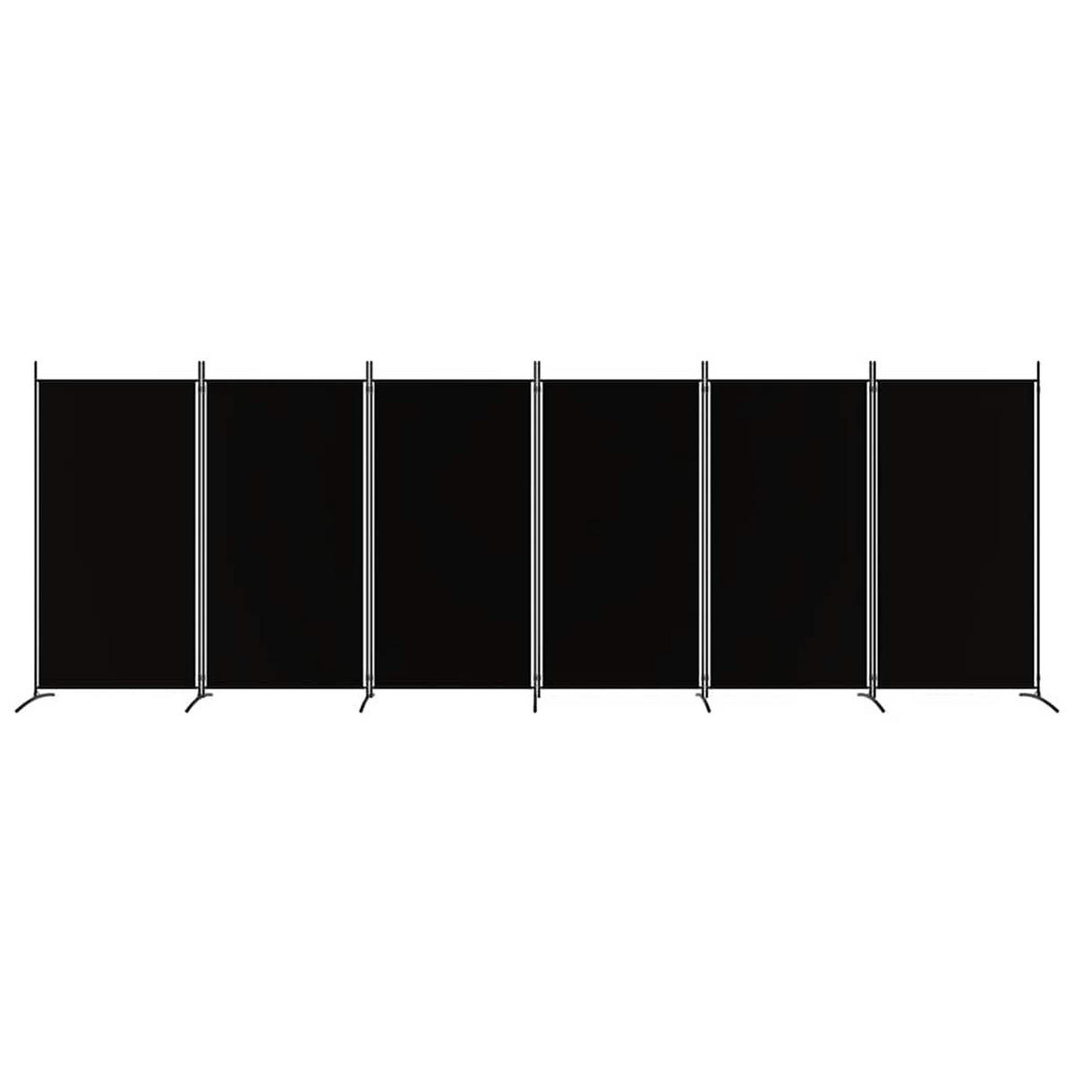 PARAVENT, Klappbar, 6-Teilig, 520/180 cm, aus Stoff, Schwarz - Schwarz, Textil (50/180/520cm) - vidaXL