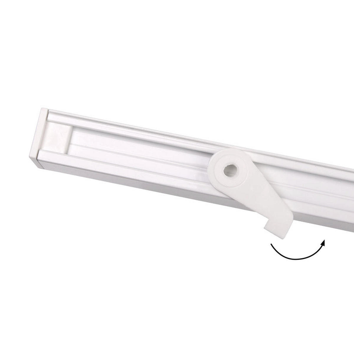 GARDINENSCHIENE 1-lauf Square - Weiß, Metall (130cm) - Deco-Raum