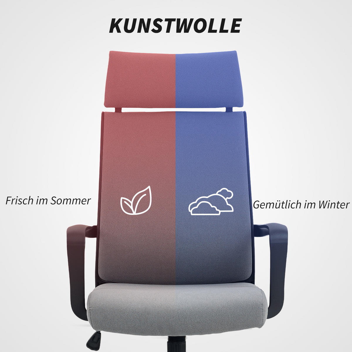 BÜROSTUHL, Ergonomischer Schreibtischstuhl mit Armlehne, Kopfstütze, Dunkelgrau - Dunkelgrau, Kunststoff (60.5/117/69cm) - HOMCOM