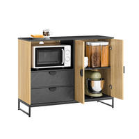 SIDEBOARD Eiche-Schwarz 107×40×85 cm - Schwarz/Naturfarben, Holzwerkstoff (107/40/85cm) - SoBuy