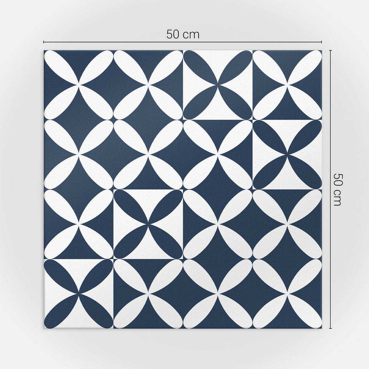 WANDPANEEL 4x 50x50 cm selbstklebend Stravelle - Blau, Kunststoff (50/1.6/50cm) - Wallfluent