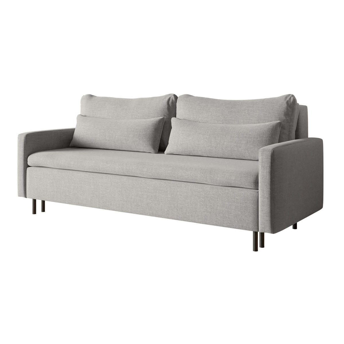 3-SITZER SOFA Umpro Chenille Grau - Schwarz/Grau, Textil/Metall (220/96/95cm) - Selsey
