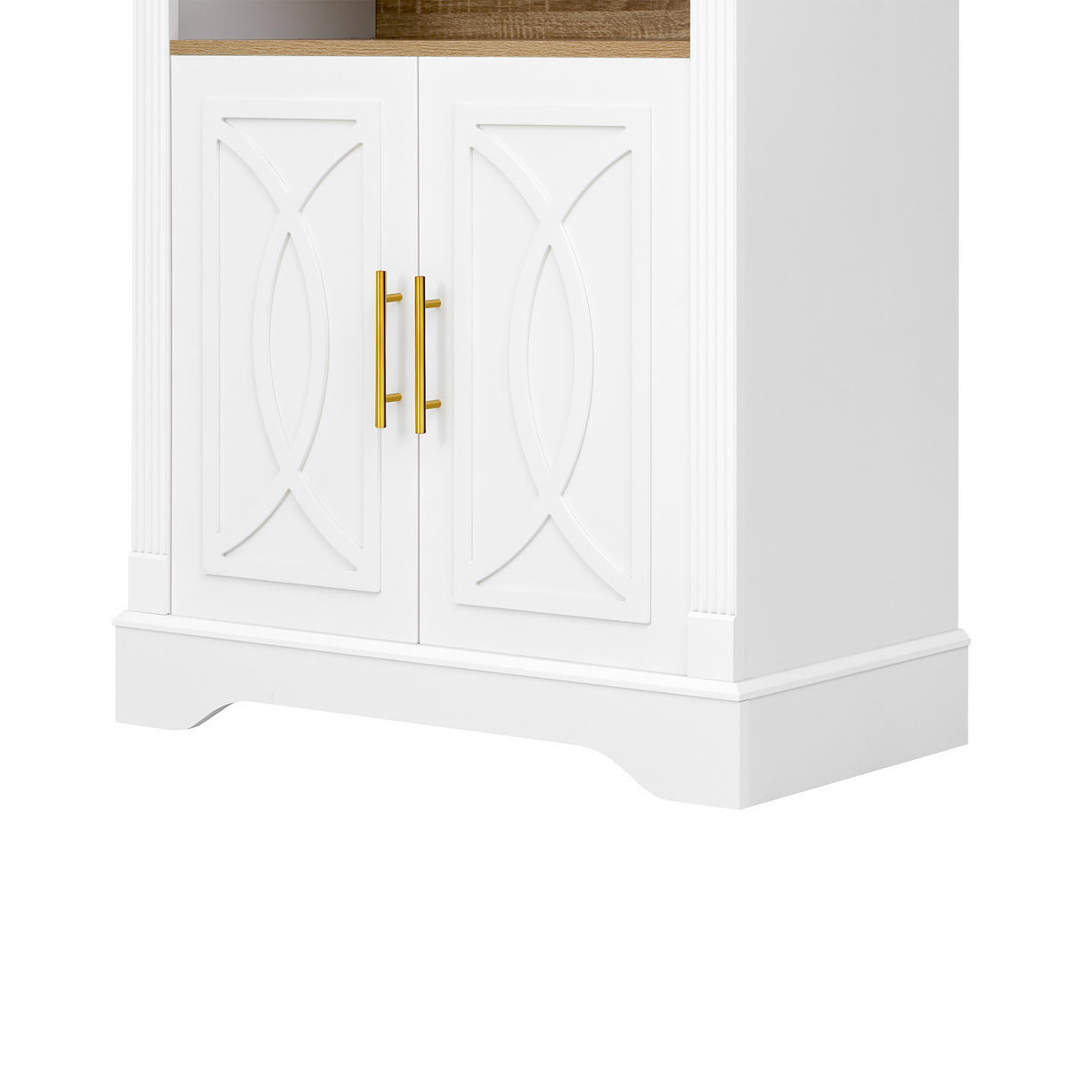 HIGHBOARD Weiß 76,2×40,1×180 cm mit LED‑Beleuchtung und verstellbaren Einlegeböden aus Holzwerkstoff - Weiß, Holzwerkstoff (76.2/180/40.1cm)