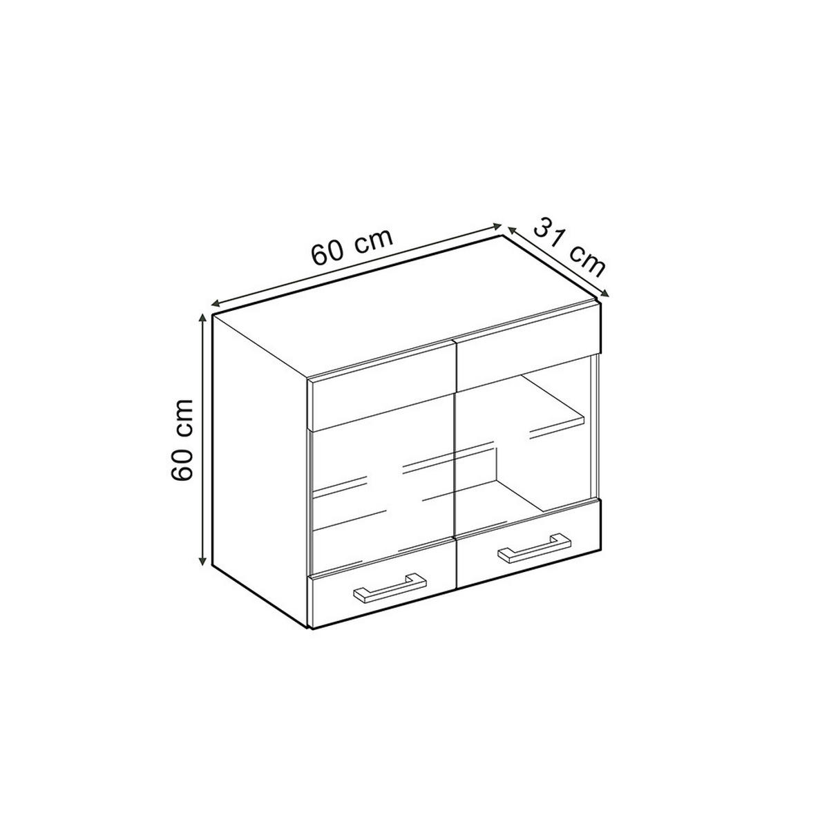 KÜCHENGLASSCHRANK R-Line Goldkraft Eiche 60 cm - Honigeiche/Eiche Wotan, Holzwerkstoff (60/60/31cm) - Vicco