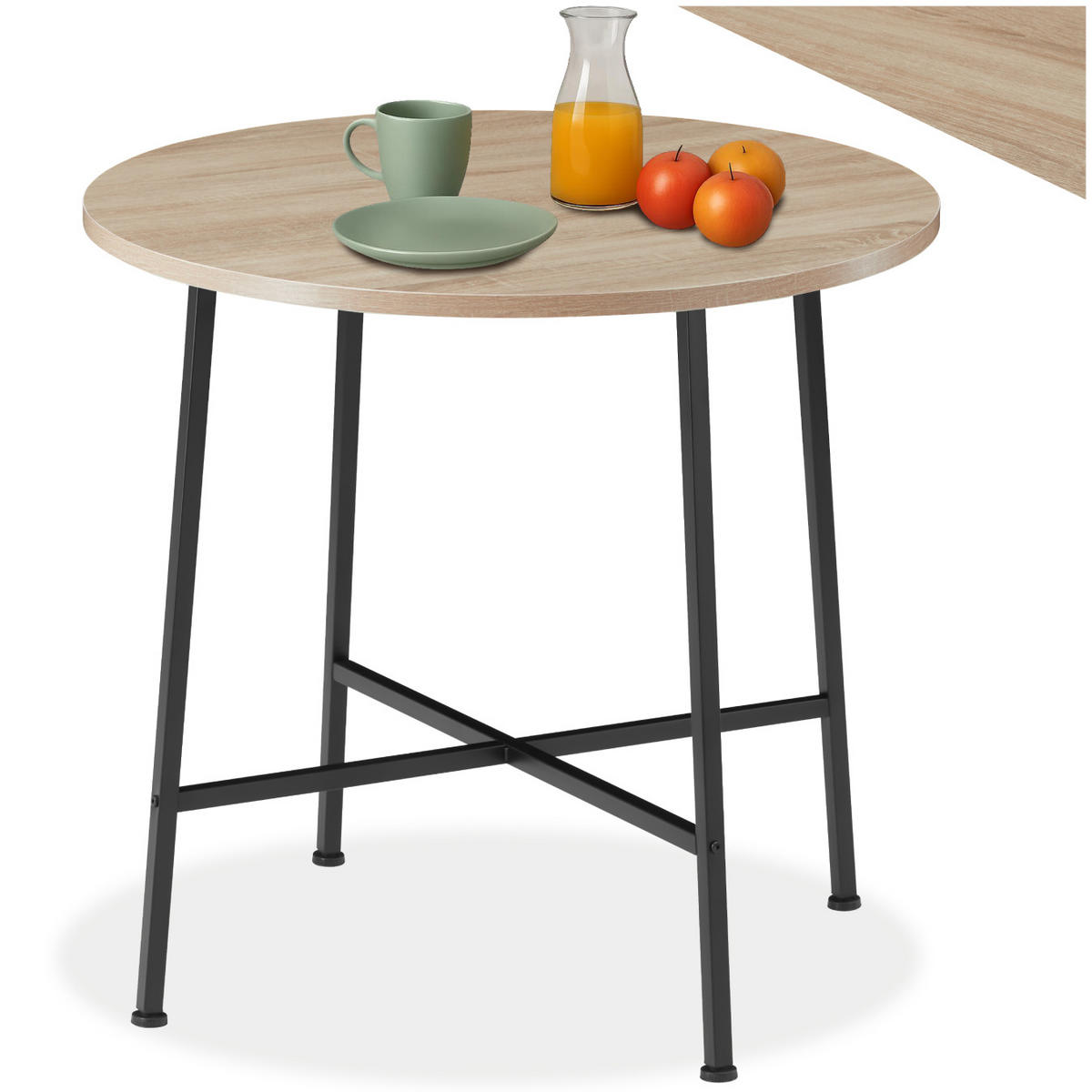 ESSTISCH Ennis,80 x 76 cm,Industrial Holz hell, Eiche Sonoma - Naturfarben, Holz (80/80/76cm) - tectake