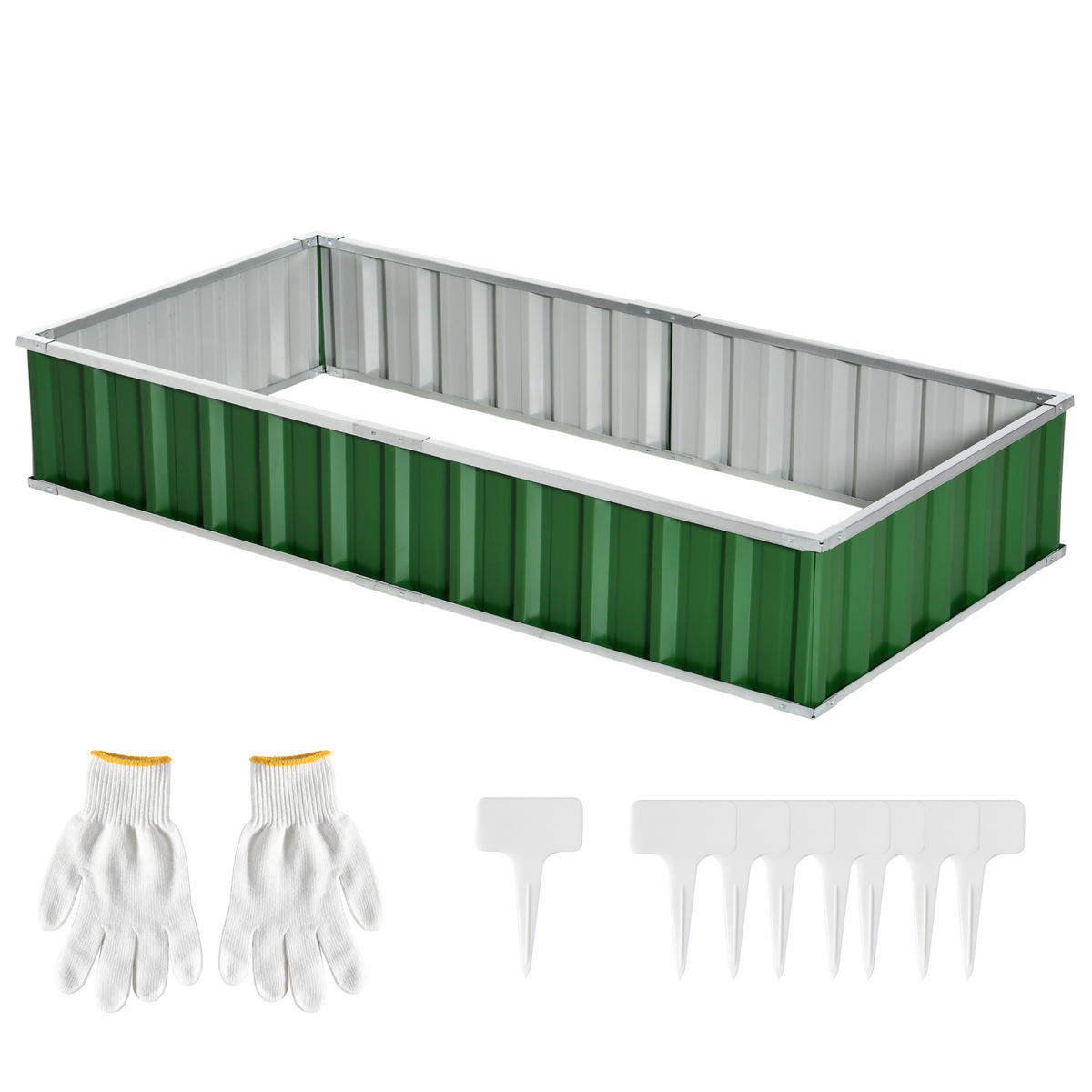 HOCHBEET DE-12201 modular 174/90/30 cm, ohne Werkzeug Grün - Grün, Metall (174/30/90cm) - ComfortXL