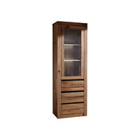 VITRINE Wild-/Zerreiche 62x42x191 natur geölt MONTREUX #121 - Braun, Holz (62/191/42cm) - Massivmoebel24